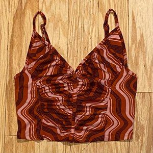 Red Marble Cropped Tank Top - Urban Outfitters